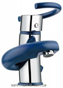 Змішувач для раковини одноважеля з донним клапаном EMMEVI колекція Twist синій CBL6603