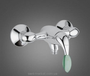 Змішувач для душу настінний змішувач EMMEVI колекція Trilly хром / зелений CV51002