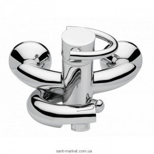 Змішувач одинважільний для ванни з коротким виливом EMMEVI колекція Twist хром CR6601