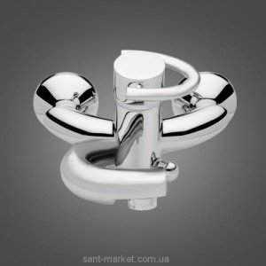 Змішувач одинважільний для ванни з коротким виливом EMMEVI колекція Twist сатин / хром CS6601