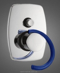 Змішувач прихований (вбудований) EMMEVI колекція Twist хром / синій CBL6619