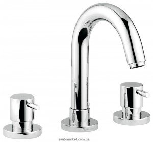 Смеситель для раковины двухрычажный с донным клапаном EMMEVI коллекция Piper хром CR45033