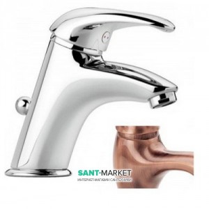 Смеситель для раковины однорычажный с донным клапаном EMMEVI коллекция Anubis медь RA7003R