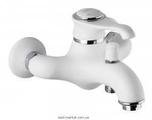 Змішувач одинважільний для ванни з коротким виливом EMMEVI колекція Tiffany хром / білий BC6001