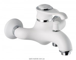 Смеситель однорычажный для ванны с коротким изливом EMMEVI коллекция Tiffany хром/белый BC6001