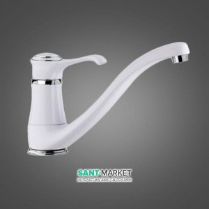 Смеситель для кухни Emmevi Tiffany однорычажный ретростиль белый-хром BC6095