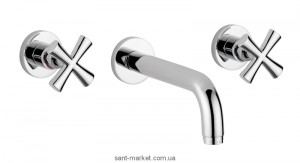 Змішувач для раковини двухвентильний настінний EMMEVI колекція Spirit New хром CR31155