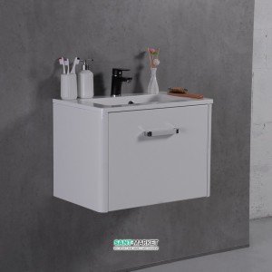 Тумба під раковину підвісна Буль-Буль Fiji з раковиною Annabelle 60 60х42х40 біла Bali 600