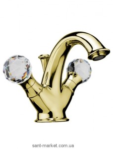 Смеситель для раковины двухвентильный с донным клапаном Webert Karenina золото KA700101.010