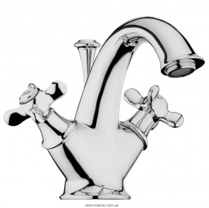 Смеситель для раковины двухвентильный с донным клапаном Webert Ottocento хром OT700101.015