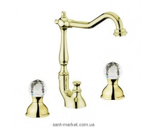 Змішувач для раковини двухвентильний Webert колекція Karenina золото KA750202.010