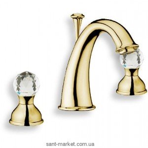Змішувач для раковини двухвентильний з донним клапаном Webert Karenina золото KA750101.010