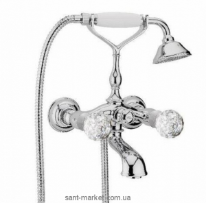 Смеситель двухвентильный с камнями Сваровски с душем Webert коллекция Karenina хром KA720201.015