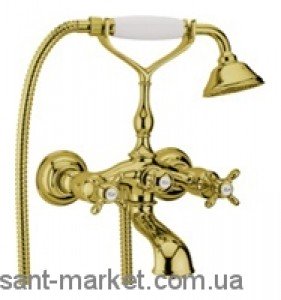 Змішувач двохвентильний з душем Webert колекція Ottocento золото OT720201.010