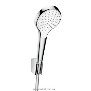 Душовий гарнітур з настінним тримачем Hansgrohe колекція Croma Select S хром / білий 26420400