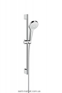 Душевой гарнитур со штангой Hansgrohe коллекция Croma Select S Vario EcoSmart хром/белый 26563400