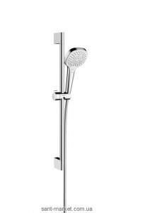 Душовий гарнітур зі штангою Hansgrohe колекція Croma Select E Multi хром / білий 26580400