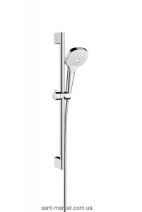 Душовий гарнітур зі штангою Hansgrohe колекція Croma Select E Vario хром / білий 26582400