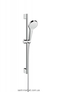 Душевой гарнитур со штангой Hansgrohe коллекция Croma Select S EcoSmart хром/белый 26565400