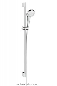 Душевой гарнитур со штангой Hansgrohe коллекция Croma Select S EcoSmart хром/белый 26575400