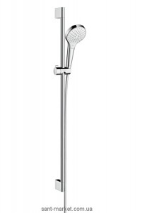 Душовий гарнітур зі штангою Hansgrohe колекція Croma Select S Vario EcoSmart хром / білий 26573400