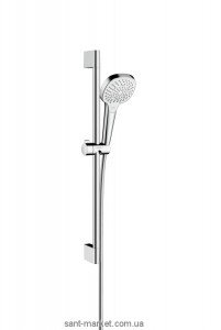 Душовий гарнітур зі штангою Hansgrohe колекція Croma Select E Multi хром / білий 26580400