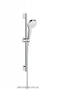 Душевой гарнитур со штангой Hansgrohe коллекция Croma Select S EcoSmart хром/белый 26565400
