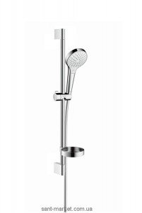 Душовий гарнітур зі штангою Hansgrohe колекція Croma Select S Vario з мильницею хром / білий 26566400