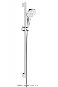 Душовий гарнітур зі штангою Hansgrohe колекція Croma Select E хром / білий 26594400