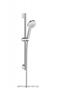 Душевой гарнитур со штангой Hansgrohe коллекция Crometta 100 EcoSmart хром/белый 26660400