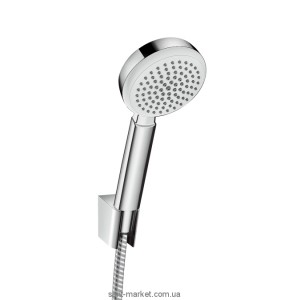 Душовий гарнітур з настінним тримачем Hansgrohe колекція Crometta 100 хром / білий 26665400