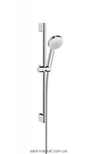 Душевой гарнитур со штангой Hansgrohe коллекция Crometta 100 Vario хром/белый 26651400