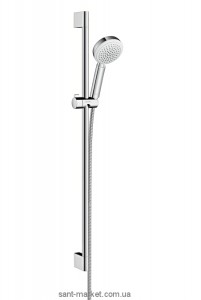 Душевой гарнитур со штангой Hansgrohe коллекция Crometta 100 Vario хром/белый 26657400