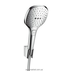 Душовий гарнітур з настінним тримачем Hansgrohe колекція Raindance Select E хром 26720000