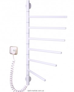Электрический полотенцесушитель Elna 430х690х50 Е-образный Векртикаль-6 поворотная (белая)