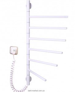Електричний полотенцесушитель Elna 430х690х50 Е-подібний Векртікаль-6 поворотна (біла)