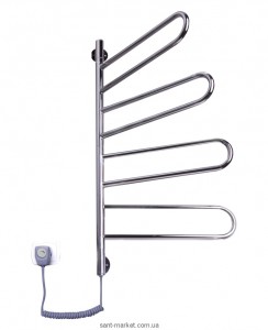 Електричний полотенцесушитель Elna 430х1040х50 Е-подібний хром Флюгер-4 поворотний (нерж)