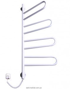 Электрический полотенцесушитель Elna 430х1040х50 Е-образный Флюгер-4 поворотный (белый)