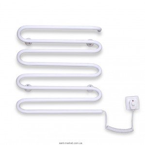 Електричний полотенцесушитель Elna 500х450х120 змійка Хвиля 8 (біла)