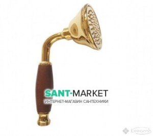 Душова лійка з дерев'яною ручкою Bugnatese золото RICDO19151 legno