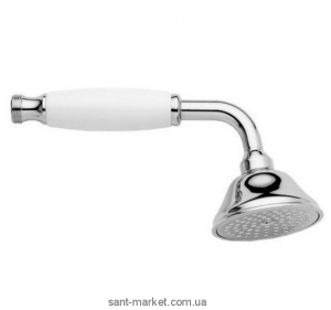 Душова лійка з білою ручкою Bugnatese хром RICCR19151