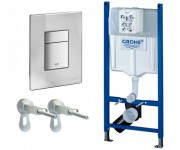 Система инсталляции для подвесного унитаза Grohe Rapid SL 3в1 50х113х14 5 388780A0 клавиша зеркальная