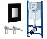 Система инсталляции для подвесного унитаза Grohe Rapid SL 3в1 50х113х14 5 38878KS0 клавиша черная