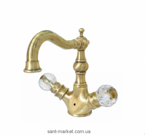 Смеситель для раковины двухвентильный cо Сваровски Bugnatese коллекция Arcadia бронза ARCBR8334K