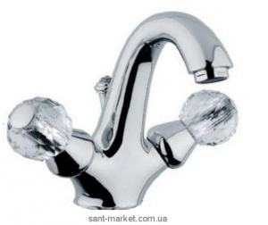 Змішувач для раковини двухвентильний зі Сваровські та донним клапаном Bugnatese Axo бронза AXOBR634G