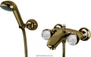 Змішувач двохвентильний з душем зі Сваровські Bugnatese колекція Axo бронза AXOBR602