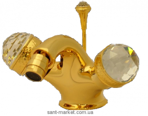 Bugnatese Змішувач Axo для біде (на 1 отвір) зі Сваровські золото AXODO644F