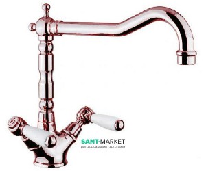 Змішувач для кухні Bugnatese Revival двухвентильний ретростиль бронза REVBR451U