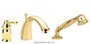 Смеситель однорычажный на борт ванны с душем Bugnatese Коллекция Maya золото MAYDO8950