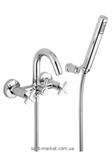 Смеситель двухвентильный для ванны с душем Bugnatese коллекция Naxos хром NAXCR7602